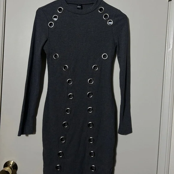 H&M Gray Dress with Silver Eyelets - Picture 1 of 2